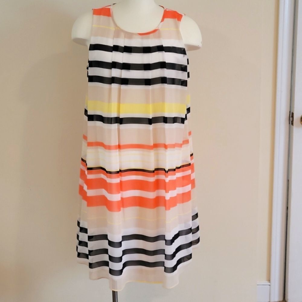 Calvin Klein Sheer striped midi